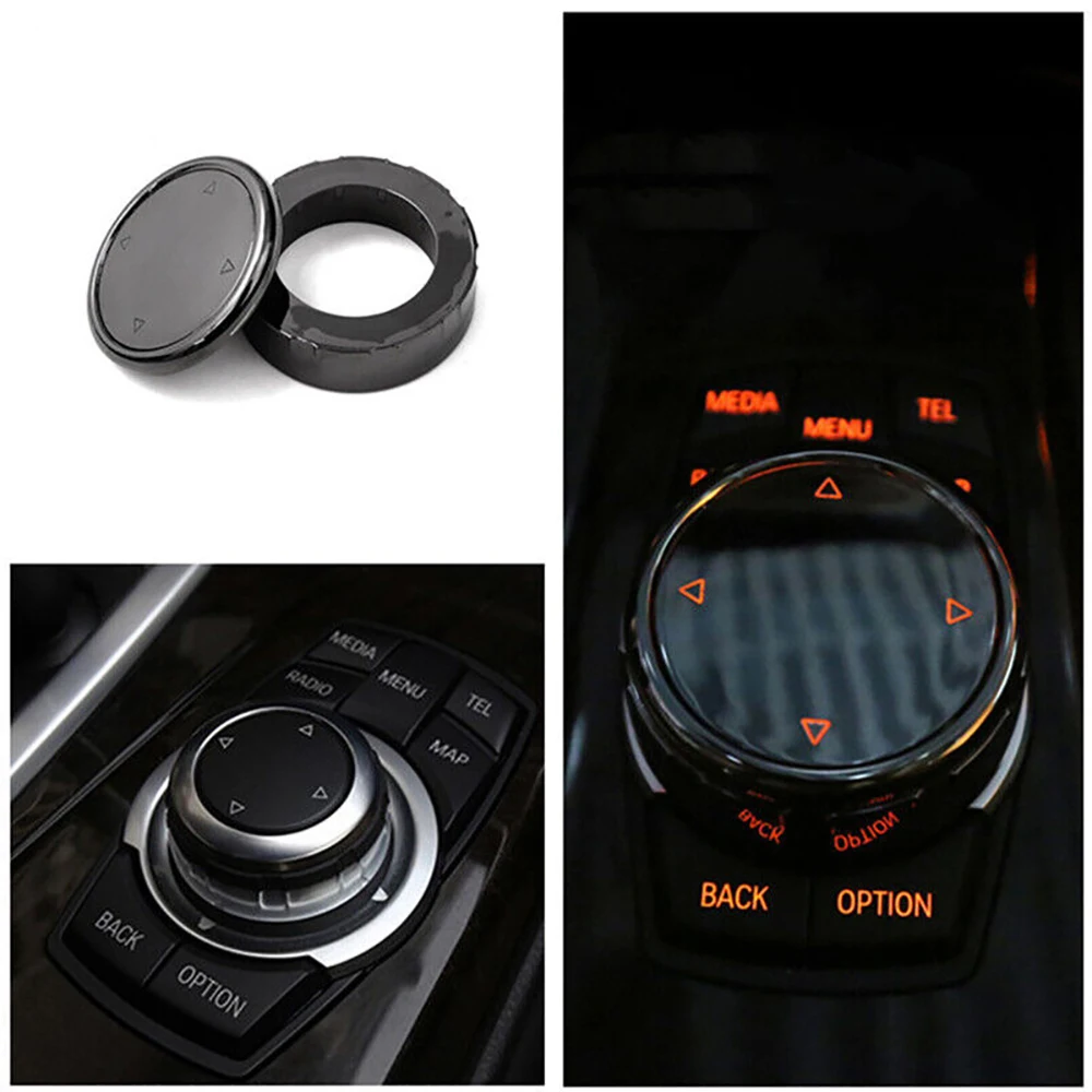 

Car Big Multi Media Knob Auto Cover Black Button Trim Fit for BMW X1 X2 X3 X5 F10 F20 F30 iDrive