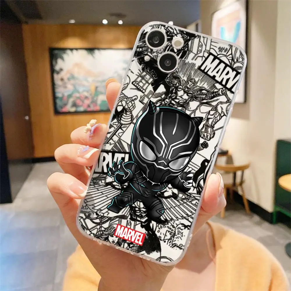 Marvel Spider Man Phone Case FOR IPhone 15 14 13 12 11 Pro 14 15 16 Plus 13 Pro MAX XR XS Woman Transparent Covers