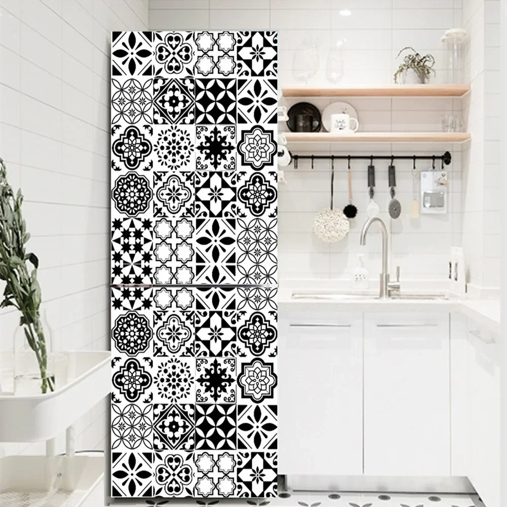 Pattern Fridge Sticker Art Scenery Girls Refrigerator Door Wrap Kitchen Wallpaper Accessories Modern Custom Size Wall Stickers