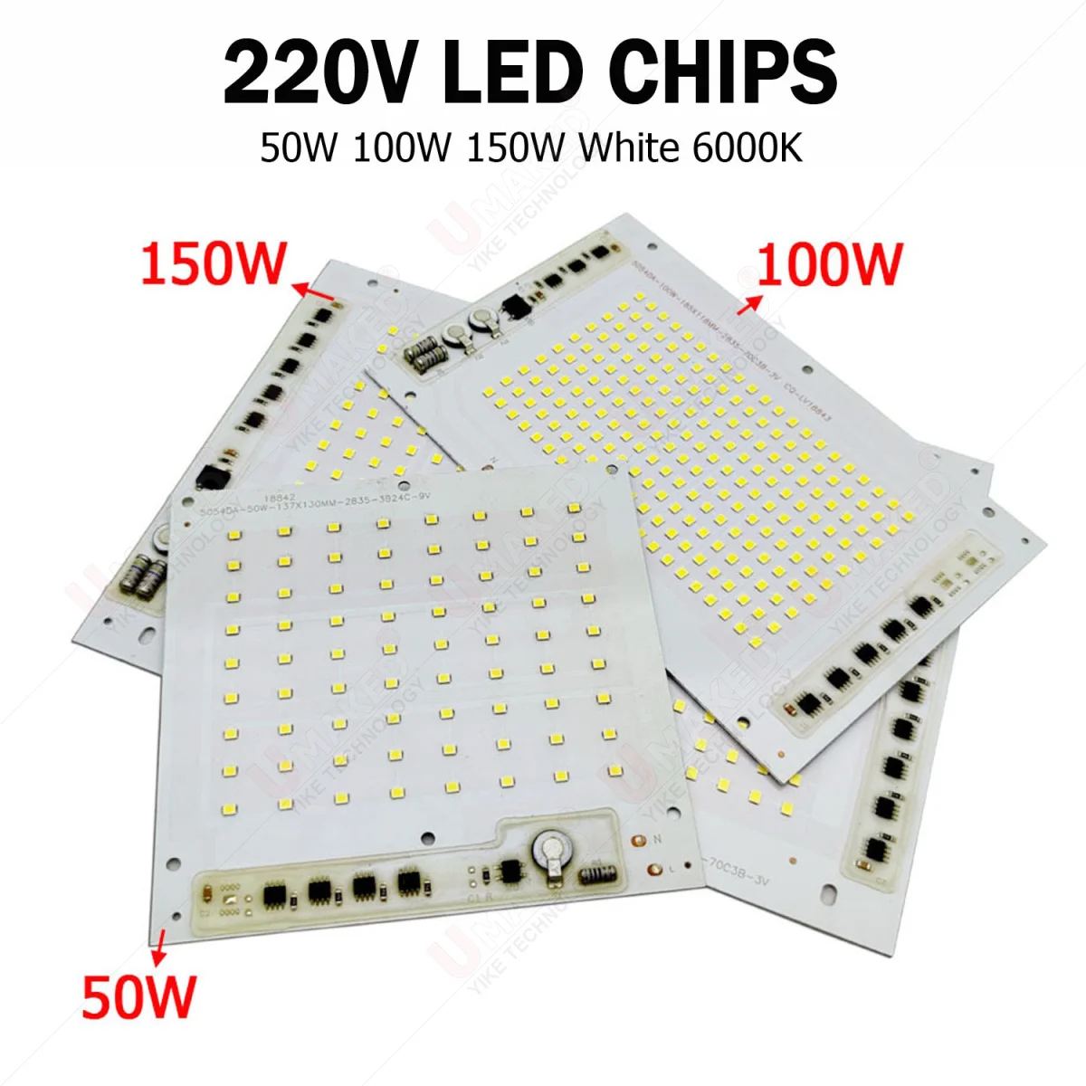 5pcs 50W 100W 150W AC 220V PCB smd  integrated IC driver,bright led smd bead driverless pcb diy for outdoor floodlight lawn lamp