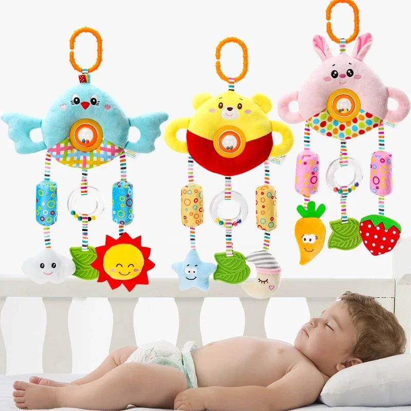 Neonato Sonagli 0-12 Mesi Letto Appeso Giocattoli con Coulisse Animale Sveglio Giocattoli Educativi Seggiolino Auto per Bambini Culla Giocattolo Ragazzi Ragazze Regalo
