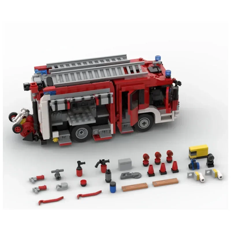 MOC-137461 Ladder Fire Truck Ambulance FDNY - New York - Tower 21 Hell's Kitchen Kids Building Block Toys DIY Merry Christmas