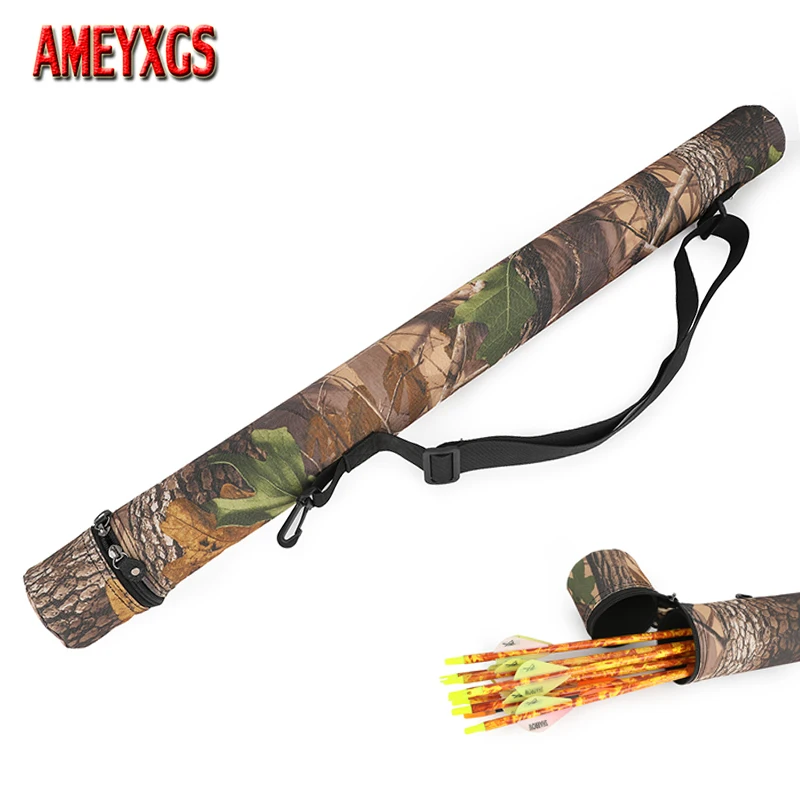 

Archery Arrow Quiver Camo Case PVC Tube Adjustable Shoulder Can Hold 30pcs Arrow for Wild Hunting Outdoor Shooting Accessories