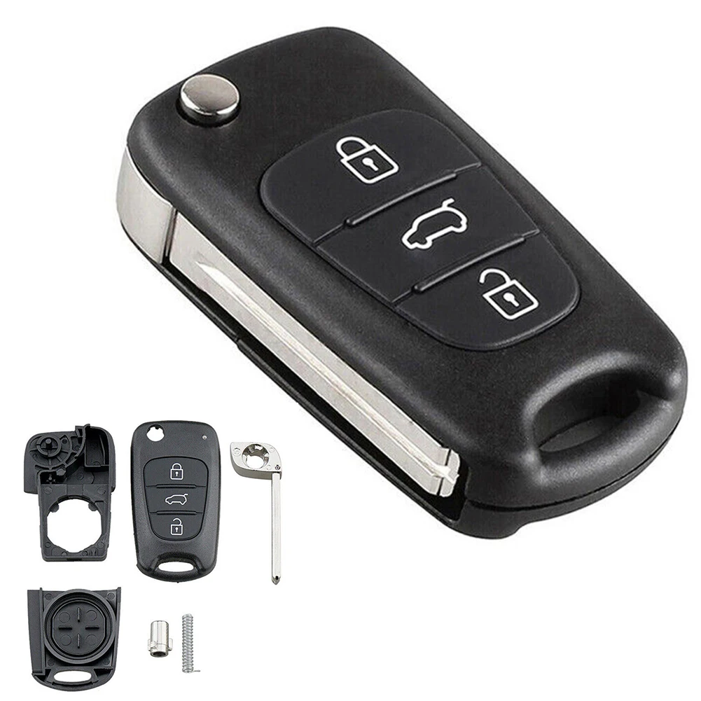 3 Button Flip Key Fob Case Shell Cover For Hyundai I20 I30 X35 IX20 Veloster 954301J050 Folding Remote Key Case