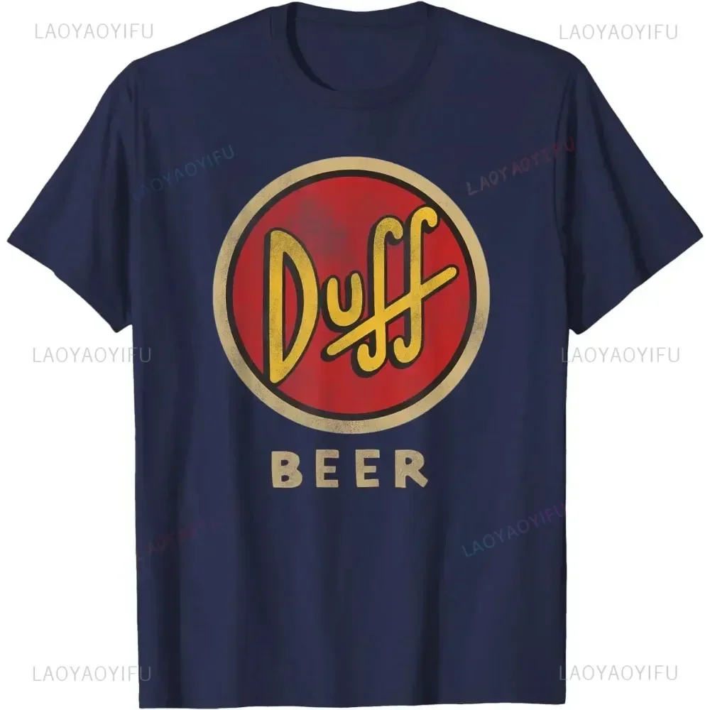 The Simpsons Duff Beer Circle Logo V2 T-Shirt Baumwolle Retro Street Fashion Herren Shirt Kurzarm Design Bedrucktes T-Shirt Tops