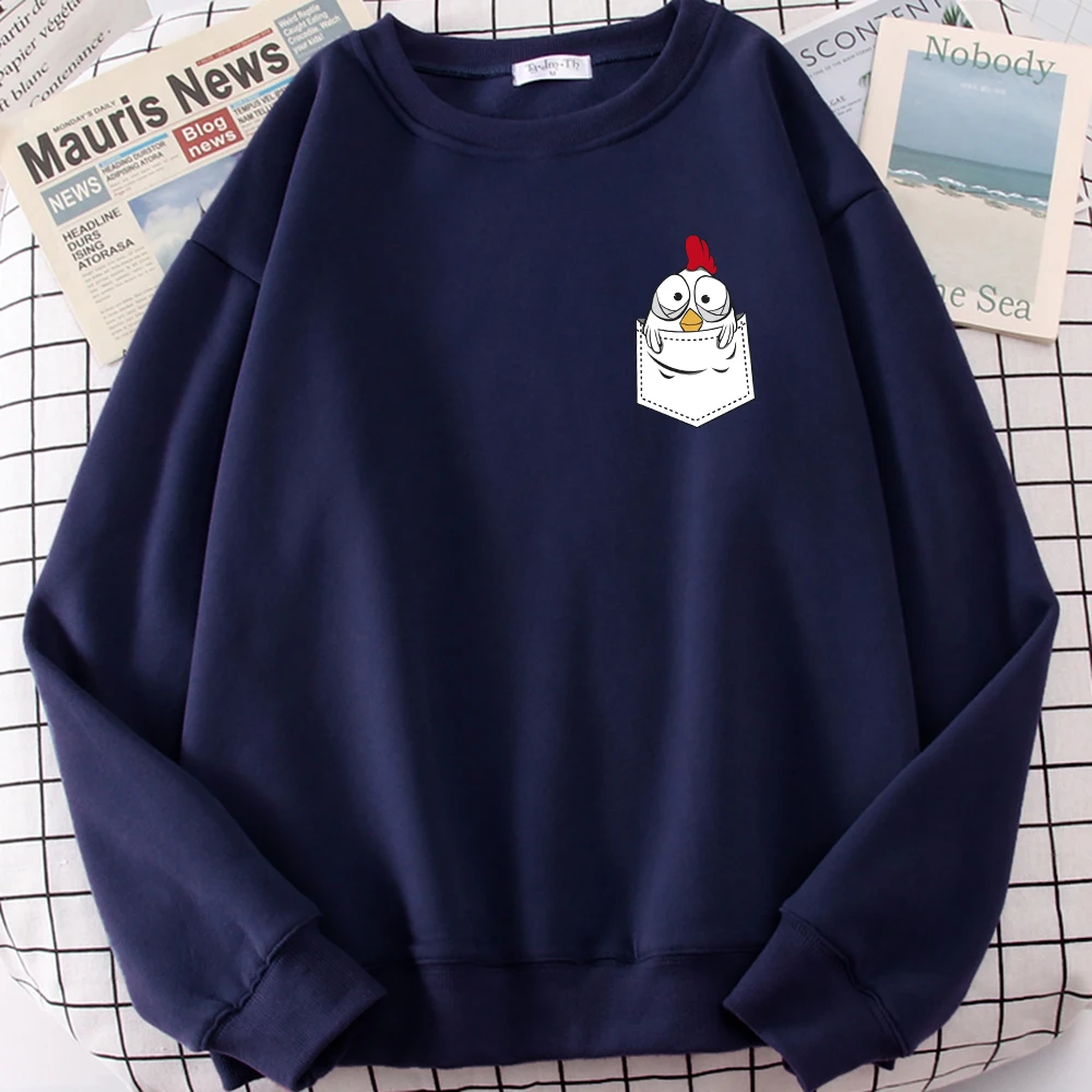 Chicken In Pocket Print Women Sweatshirt Fashion Comfortable Clothing Autumn Fleece Pullovers Unisex Casual All-Match Top