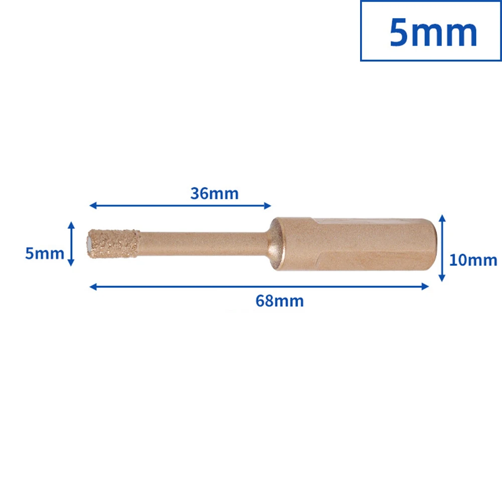 

5-50mm Vacuum Brazed Dry Drill Bits Hex Handle Brazing Hole Opener Cutter Drilling Core Bit Tile Hole Drill Bit Tools