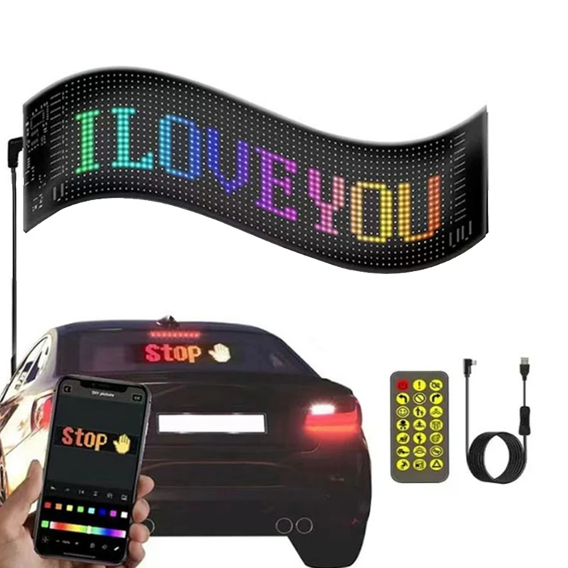 Car LED Logo APP LED Matrix Pixel Panel Night Light DIY Programmable Flexible LED Display For Car Truck