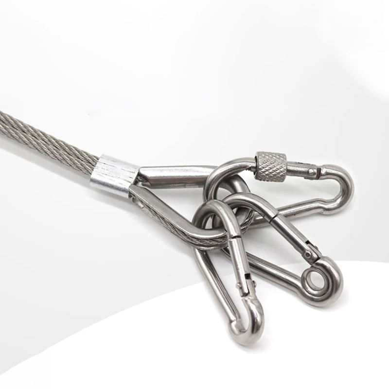 316 Stainless Steel Spring Snap Hook For Key Ring Buckle Outdoor Heavy Duty Safety Mountaineering Buckle Chain Buckle Pet Rop