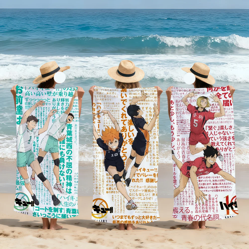 comic anime fanart  H-Haikyu S-Shoyo Hinata Towel Soft Beach Towels Quick Dry Pool Towel Travel Gym bathing Spa Camp sport Gift