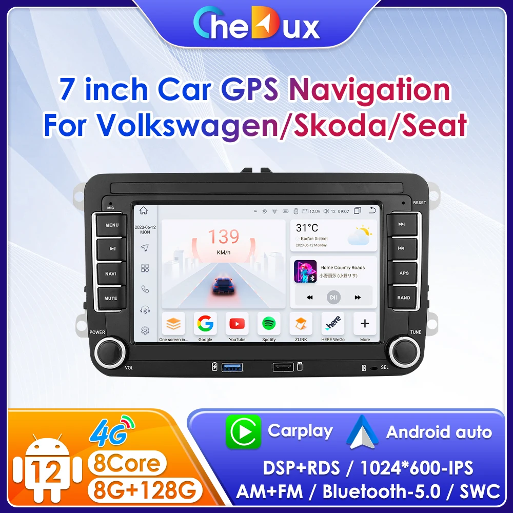 

Автомагнитола Chedux Android 12 для VW Volkswagen Golf 5 6 Passat B7 B6 Polo Skoda Seat Octavia Tiguan Jetta CarPlay 7862 DSP GPS