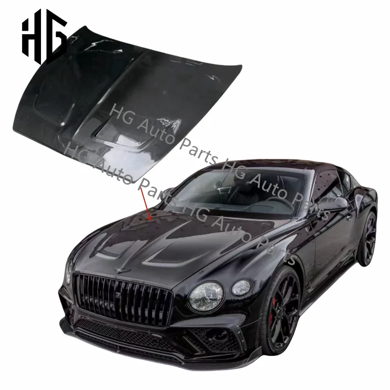 

Real Carbon Fiber Msy Style Car Engine Hood Exterior Accessories Auto Bonnet Cover For Bentley Continental Gt GTC 2019-2024