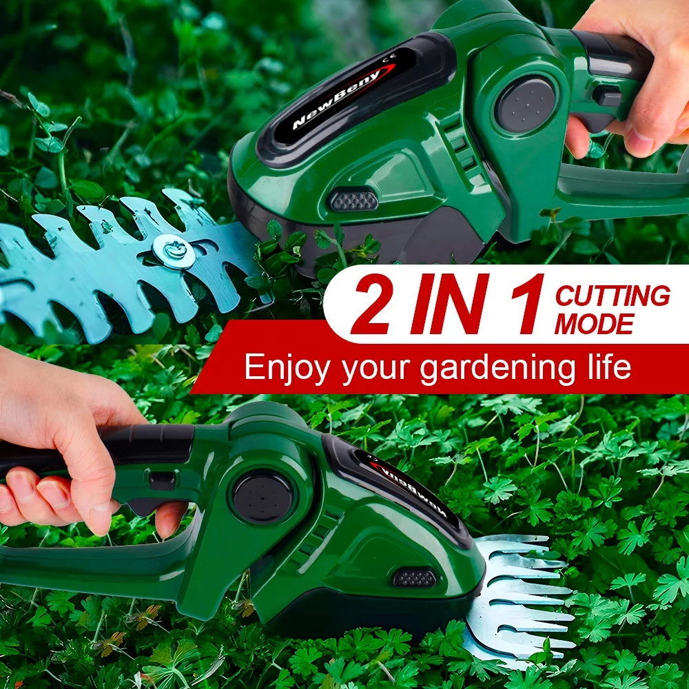 24V 2 in 1 Electric Hedge Trimmer 13000rpm d Lawn Mower Garden Bush Scissors Grass Scissors Power Tool