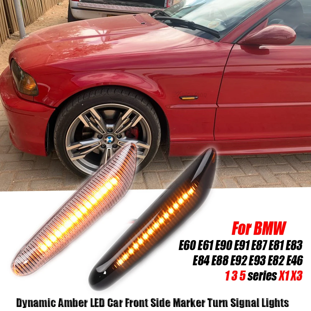 Sequential Flashing LED Turn Signal Side Marker Light For BMW E60 E61 E90 E91 E87 E81 E83 E84 E88 E92 E93 E82 E46 1 3 5 series