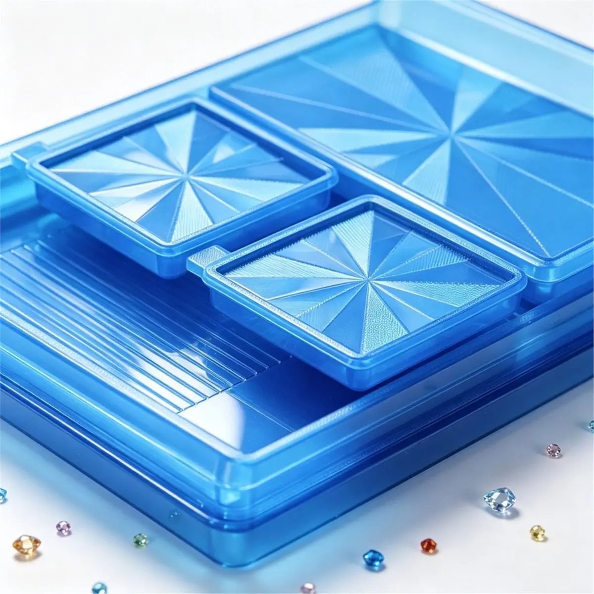 A1354K  Tool Set, Multi-Function Flip Drill Tray with Sorting Grooves, Storage Lid Blue SUMMER