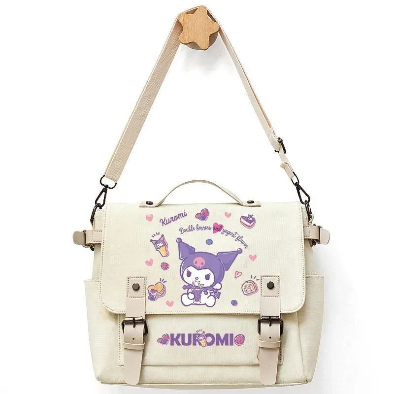 MINISO Serie Kuromi Crossbody Bag Canvas Bag Women\'s Printed Cartoon Canvas Bag Student Shoulder Bag