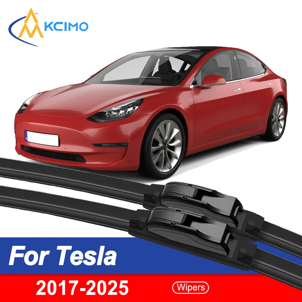 

Гарантировано чистое обзорное поле: 2 передних дворника для Tesla Model 3 2017-2025, всесезонные, из прочной резины, безопасное и плавное вождение
