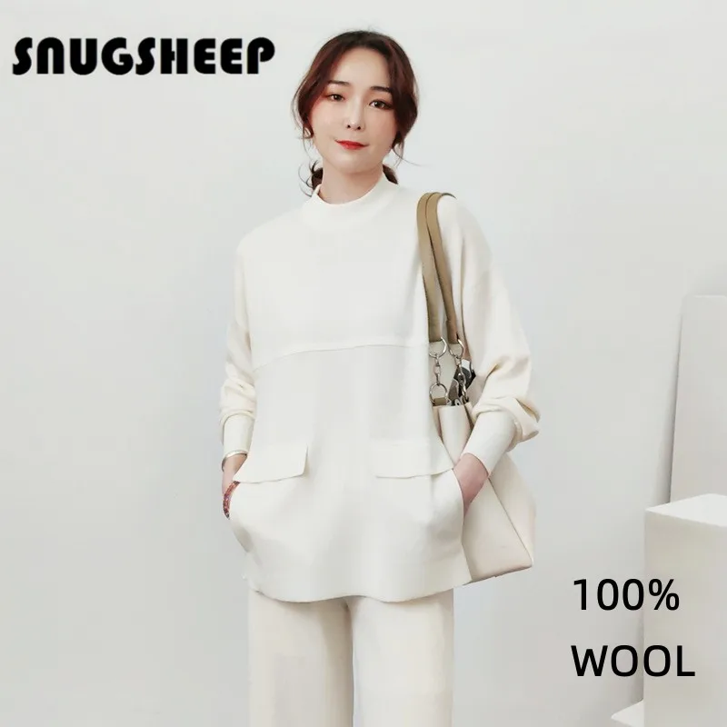 

pocket wool sweater women white top fashion luxury clothes green pullover fall outfits knit sweaters korean clothing womens red