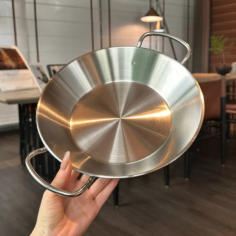 

LMM stainless steel binaural flat chassis spicy pot plate non-stick pan 20/24cm