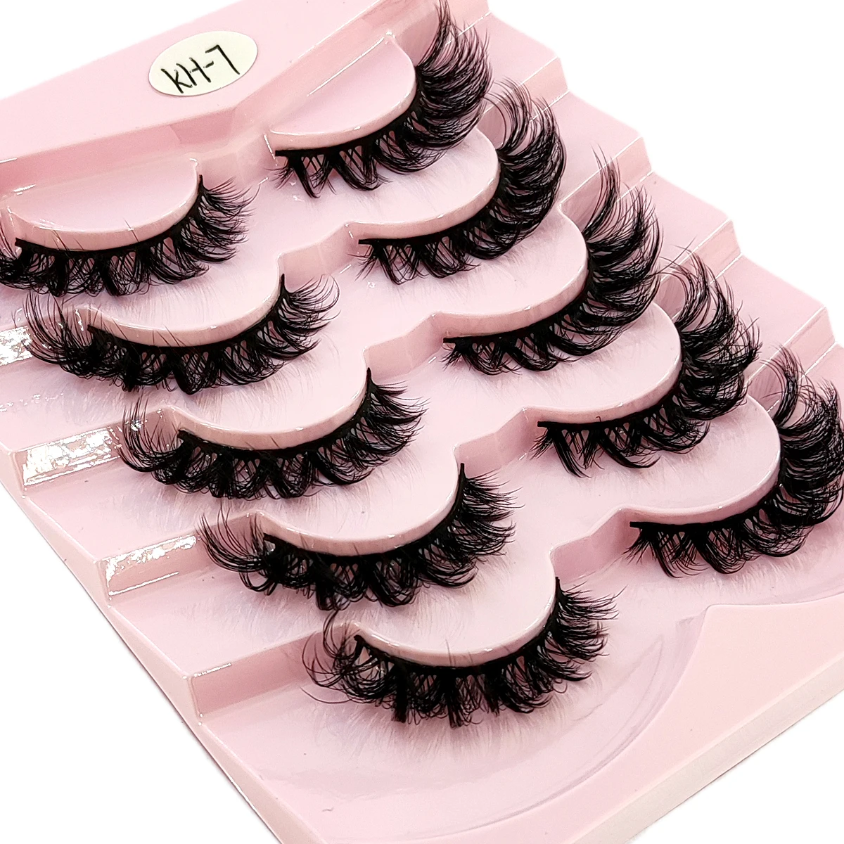 新しい 5/7 ペアのナチュラルロング 3D 人工ミンクつけまつげつけまつげメイクアップミンクまつげエクステまつげショート