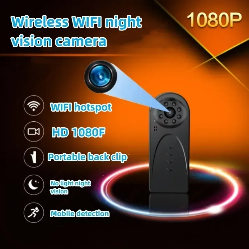 Portable 1080P HD Action Camera WIFI Hotspot Remote Viewing Motion Detection Video Recorders Back Clip Night Vision Sport Camera