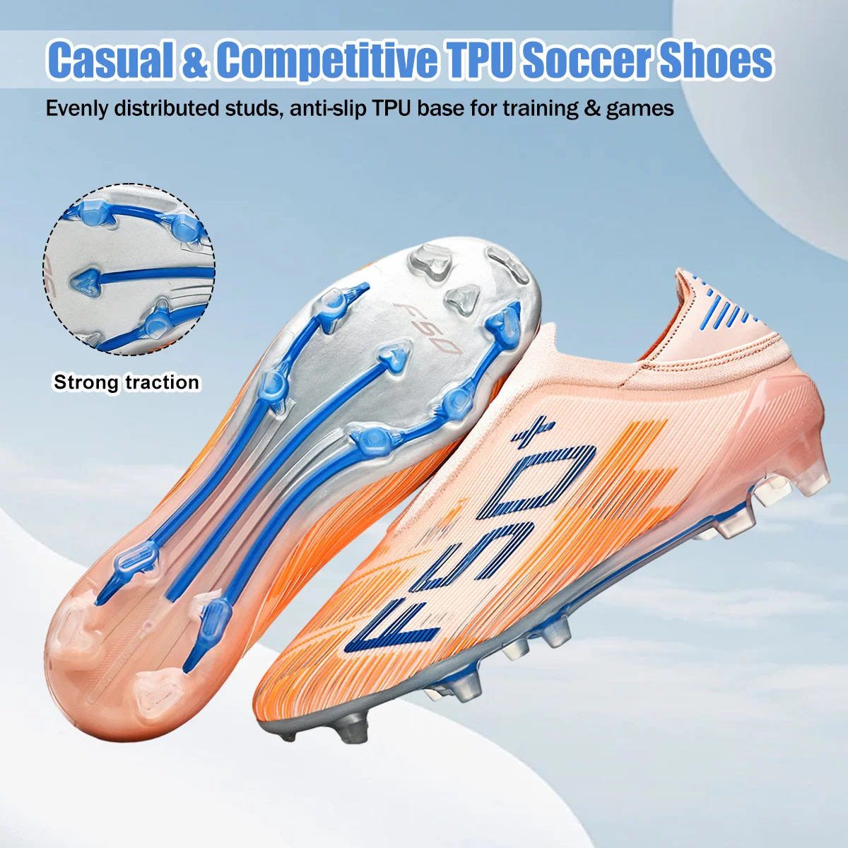 Unisex AG FG Football Shoes Durable Non Slip Studs Lightweight Soccer Cleats for Adult Players Outdoor Lawn Soccer - view 3