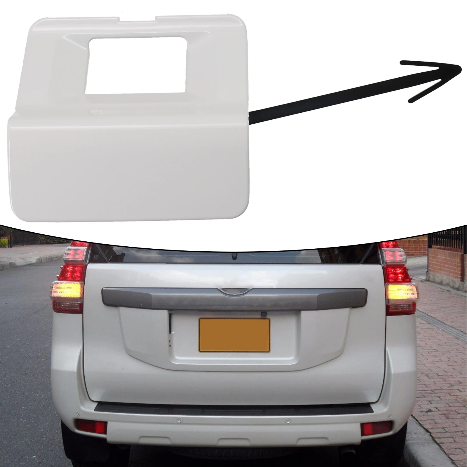 Complete your For Toyota For Land Cruiser Prado 150 with a Reliable Tailgate Spare Wheel Camera Cover Easy Assembly White