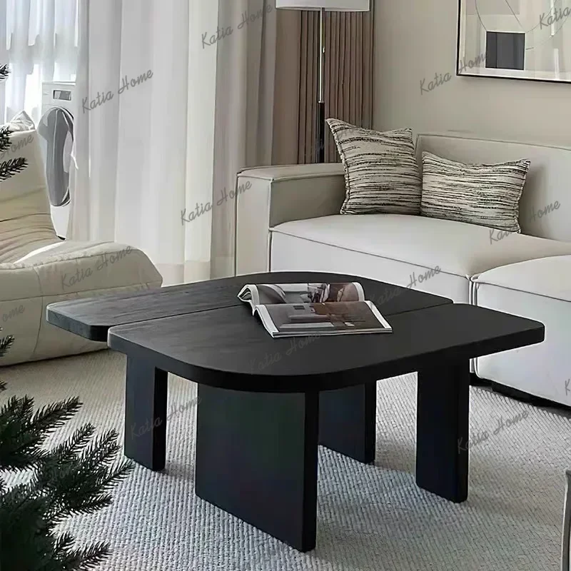 LSItalian Minimalism Coffee Table Modern Luxury Originality Low Coffee Table Wooden Simple Home Furniture Stolik Kawowy FYCT