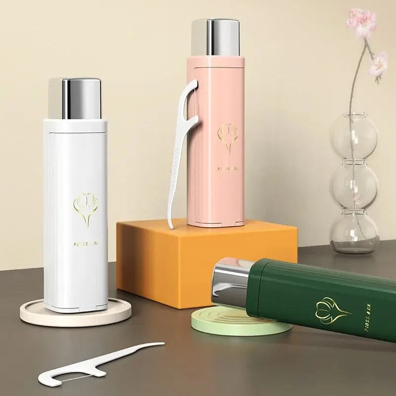 Mini Fully Automatic Press-Type Dental Floss Storage Box, Portable Dental Floss Box, Convenient for Oral Hygiene Care