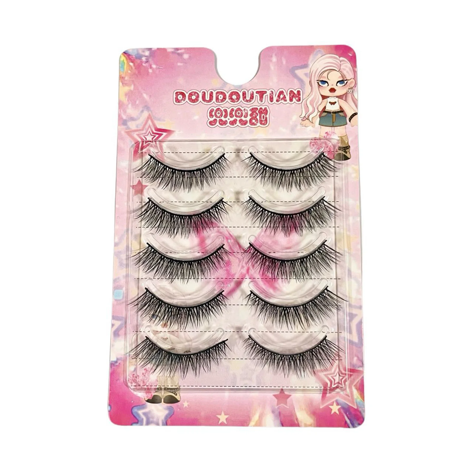 5pairs False Eyelashes Natural Cat Eyes Smoky Natural Look Fake Eyelash For Makeup Lovers C Curl Artificial Lashes Professional