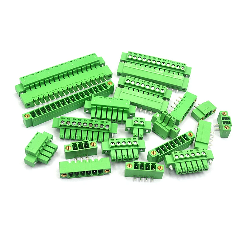 

15EDGKM 3.81MM plug-in type PCB terminal block curved straight pin socket 2/3/4 / 16p with ear flange