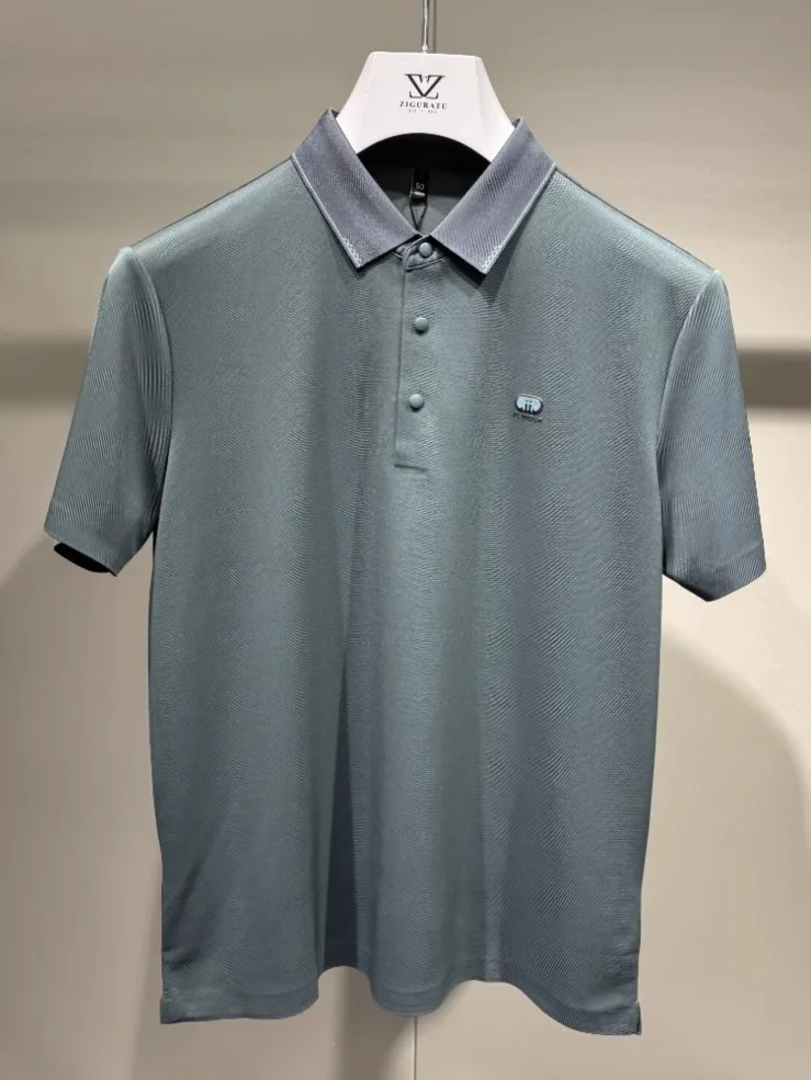 

Новая летняя мужская рубашка с воротником, приятная к коже, с коротким рукавом, высококачественная, роскошная, модная, повседневная, приталенного кроя.