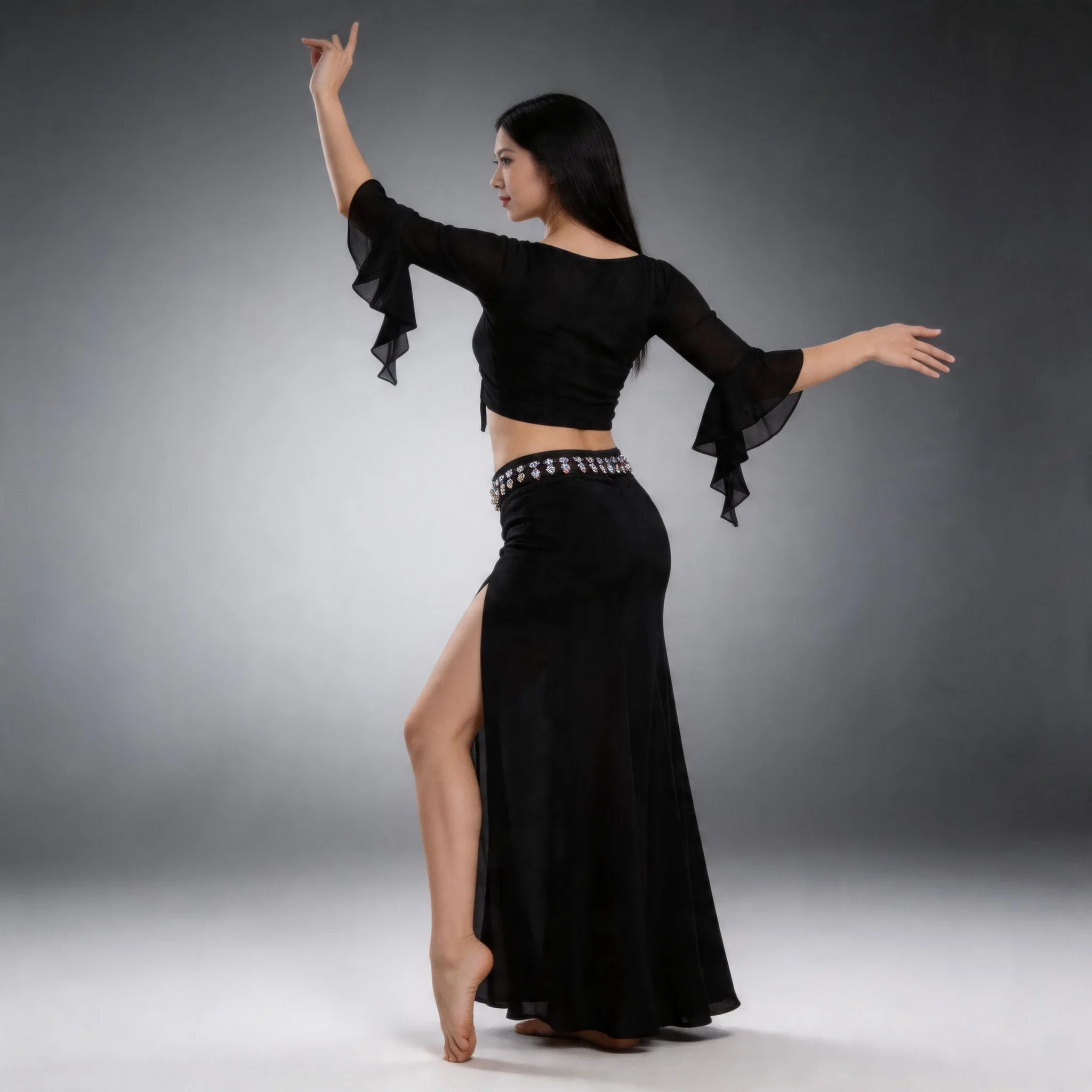 

Комплект для танца живота: женская мягкая и удобная одежда для тренировок, элегантный костюм для взрослых для восточных танцев и выступлений