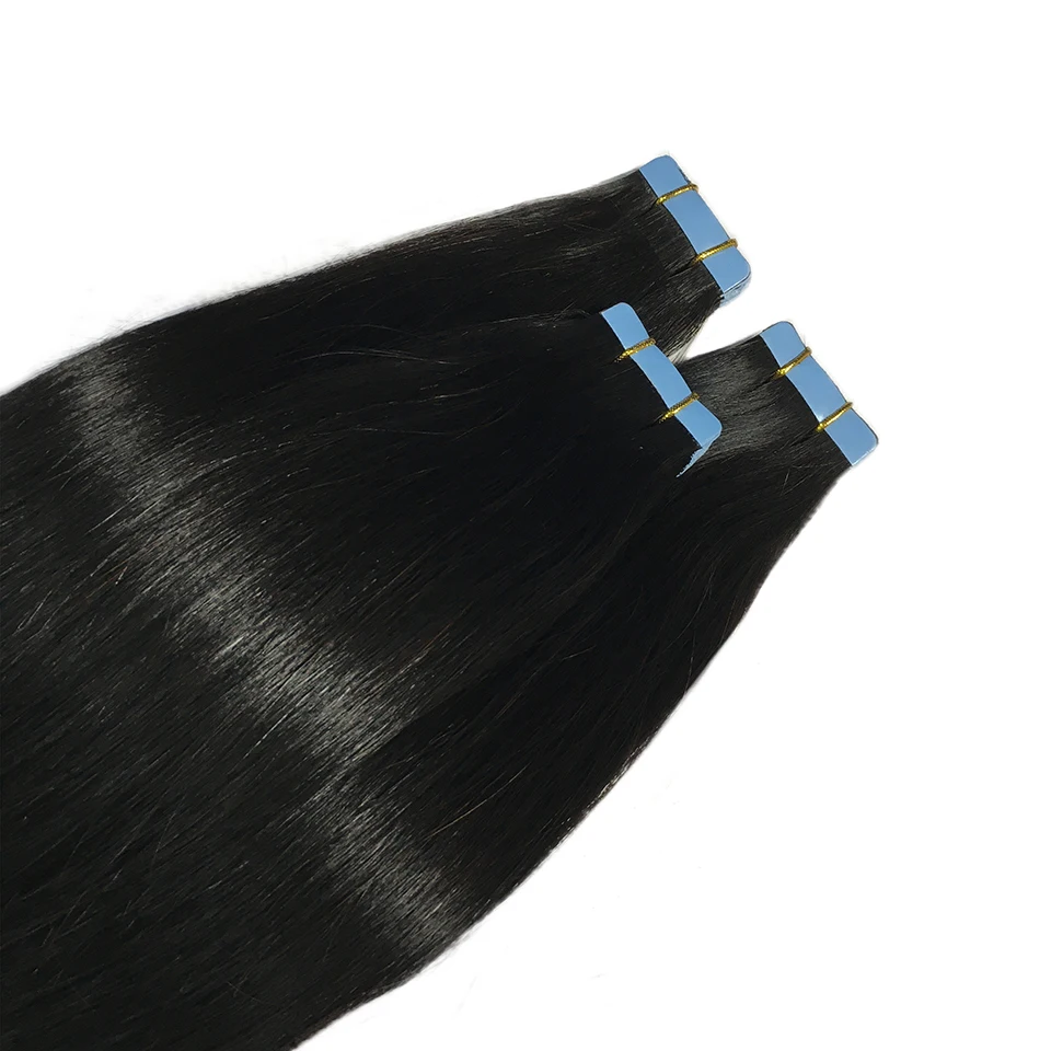 Extensiones de Cabello Humano Real Remy Brasileño Lacio con Cinta Adhesiva, Calidad de Salón para Mujer 2