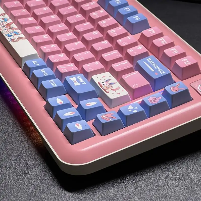 Mechanical Keyboard PBT Keycap Faerie Pink Blue Japanese Cherry Profile DYE Sub ISO Enter 1.25u 1.5u 1.75u 2u 2.25U Shift