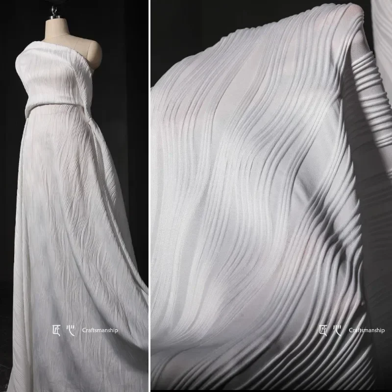 

Белая линия Эластичная трикотажная ткань для нестандартной формы Рубашка Юбка Брюки Одежда Дизайнерская ткань на метр Материал Одежда Шитье своими руками