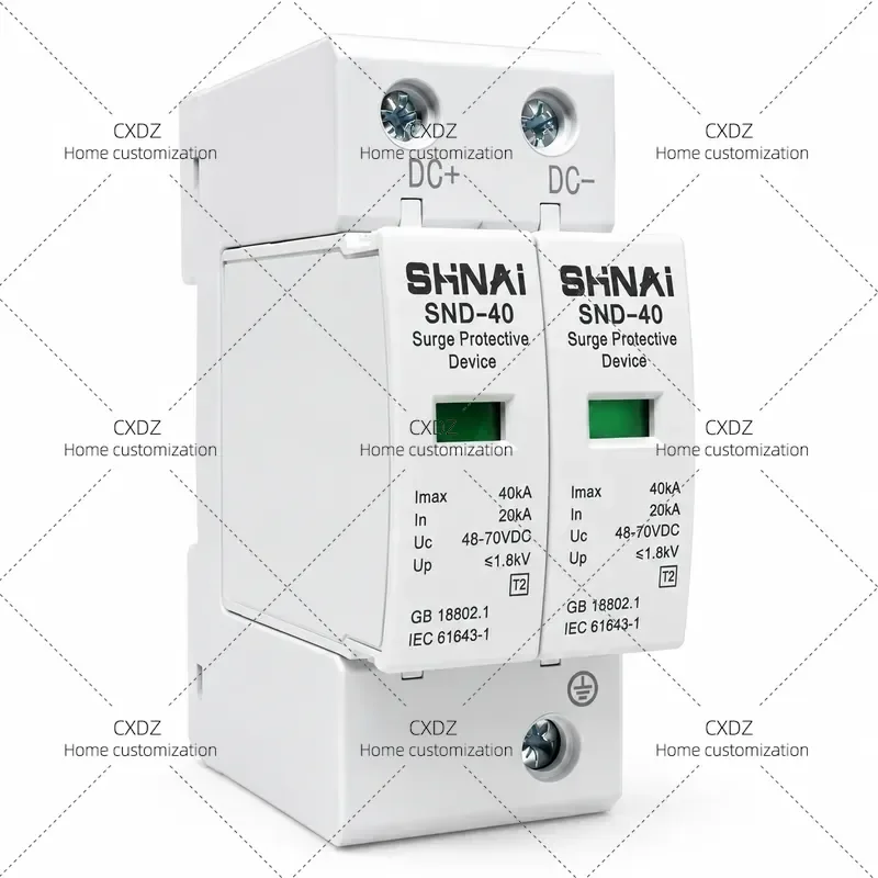 DC Surge Protector 12V 24V 48V 60V 110V 120V Power Supply Solar Lightning Protection 2P 40KA SPD Module
