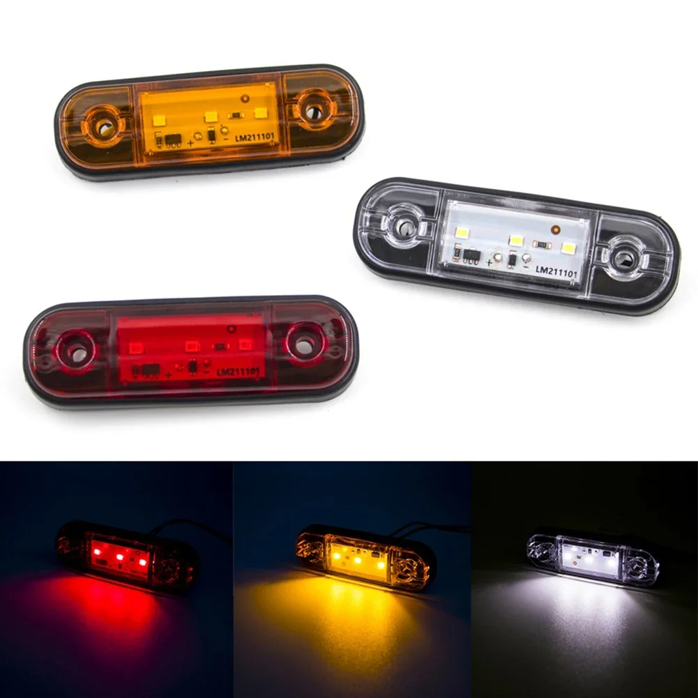 

Car Marker Lights Oval Front Rear Clearance Indicator Lamp 12V 24V 3LED Waterproof Truck Van Side Light For Enhanced