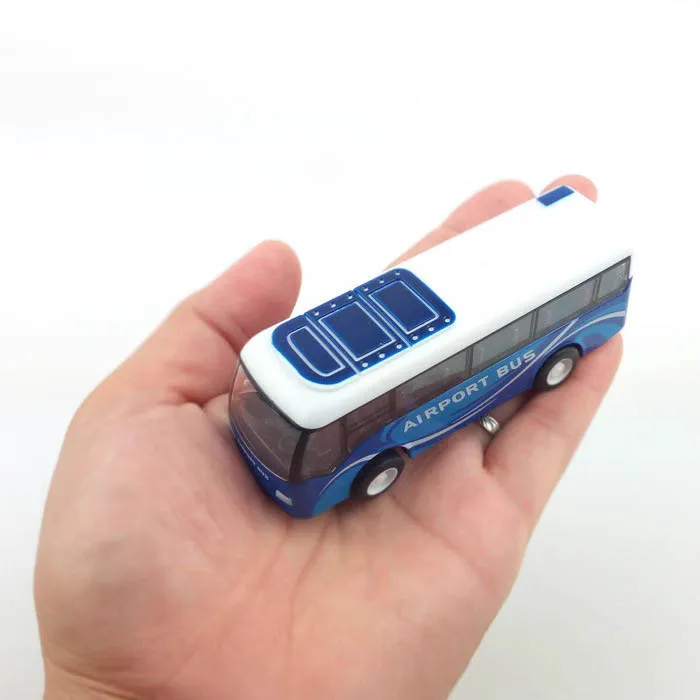 1:8 Mini lega autobus auto giocattolo modello creativo realistico carino autobus auto bambini tirare indietro auto giocattolo ornamento da tavolo regalo per ragazzo