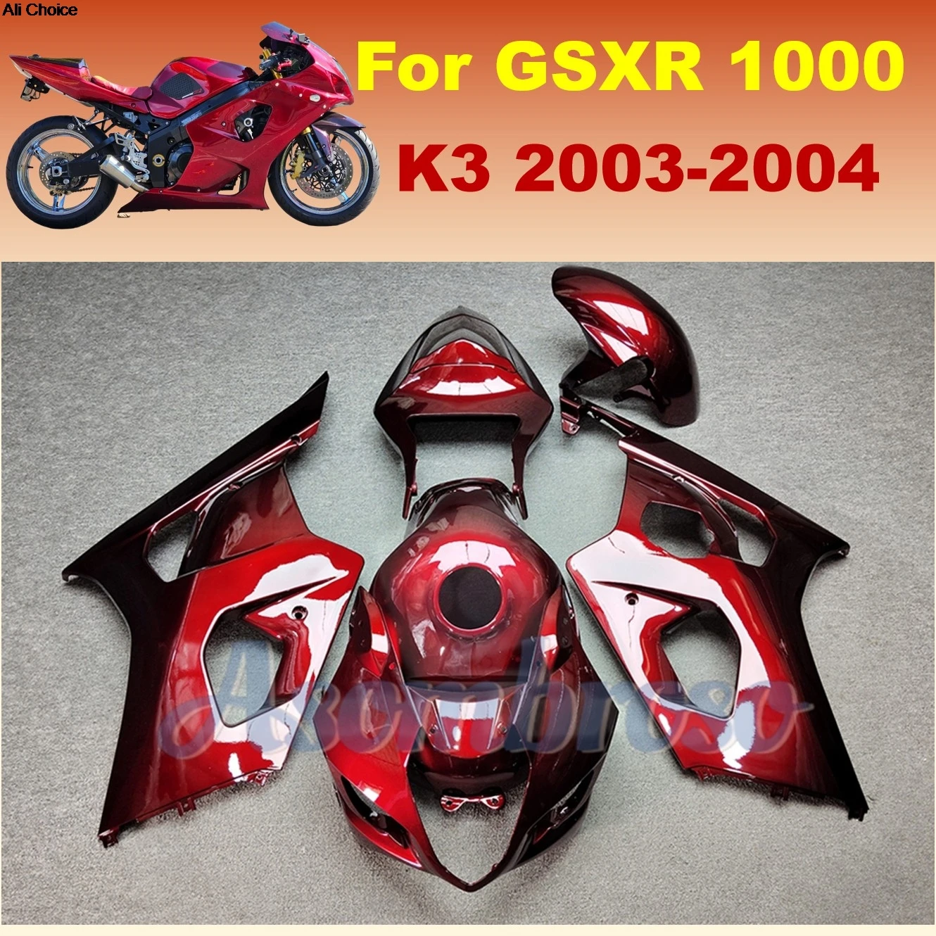 GSXR 1000 2003 2004 K3 GSX-R1000 Verkleidungsset Motorrad-Karosserieabdeckung für individuelle Motorradmodifikation