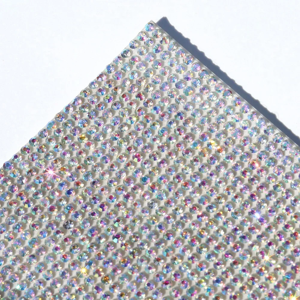 Bling White Multi Color Flashing Self Adhesive Art Emulation Diamond Decal Stickers 2mm Rhinestone Crystal