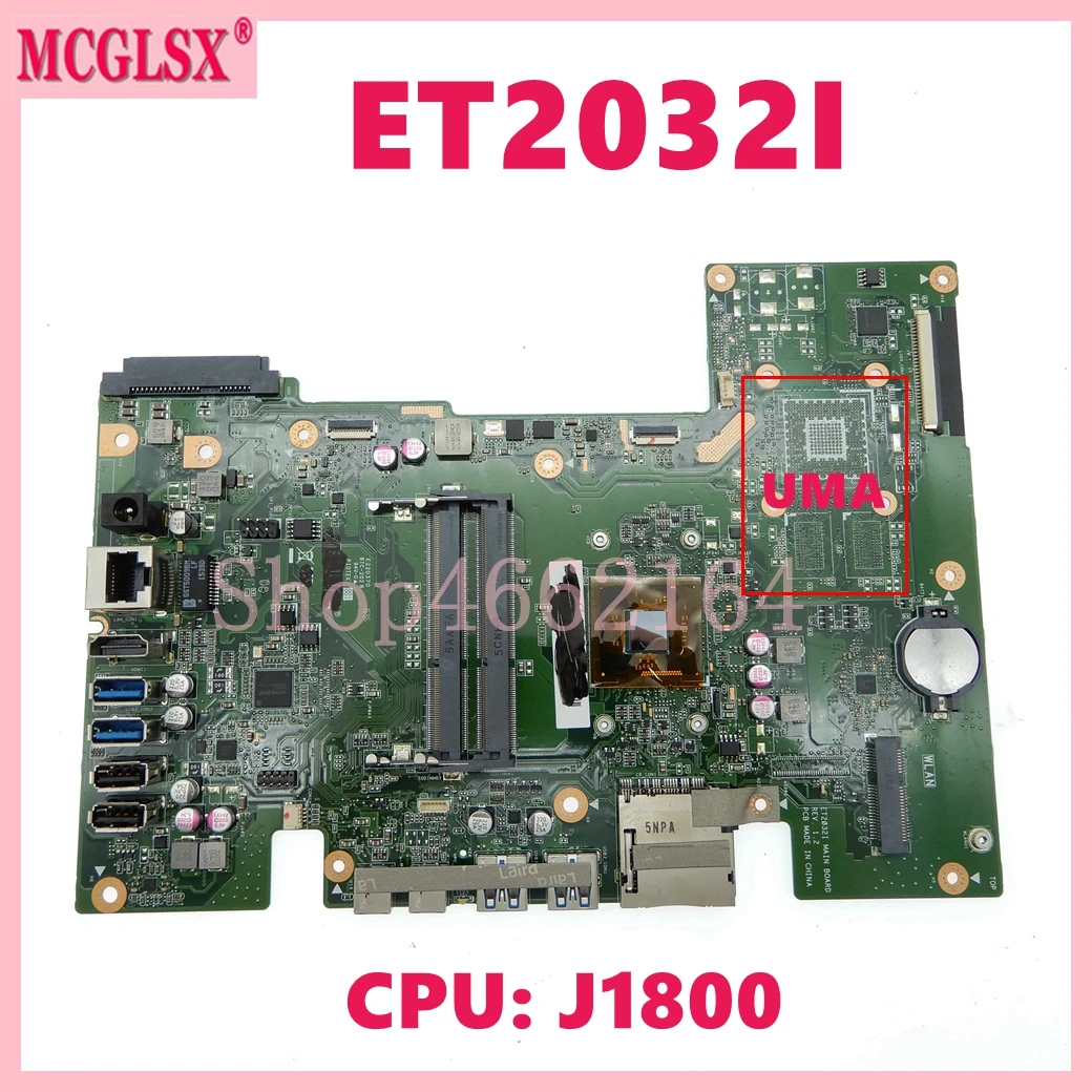 ET2032I with J1800 CPU Motherboard For Asus ET2032I ET2032 Mainboard 100% Tested OK