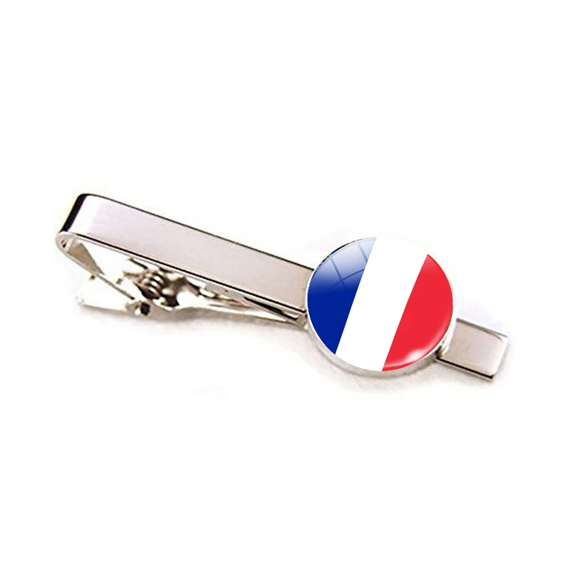 Europe Countries National Flag Tie Clips Men Fashion Metal Tie Bar Clip Spain UK France Italy Poland Flag Pins