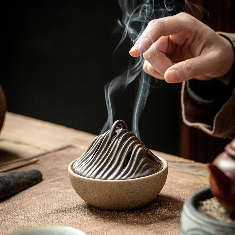 

Incense Burner Household Indoor Sandalwood Agilawood Ceramic Aromatherapy Stove Kodo Tea Ceremony Zen Coarse Pottery Ornaments