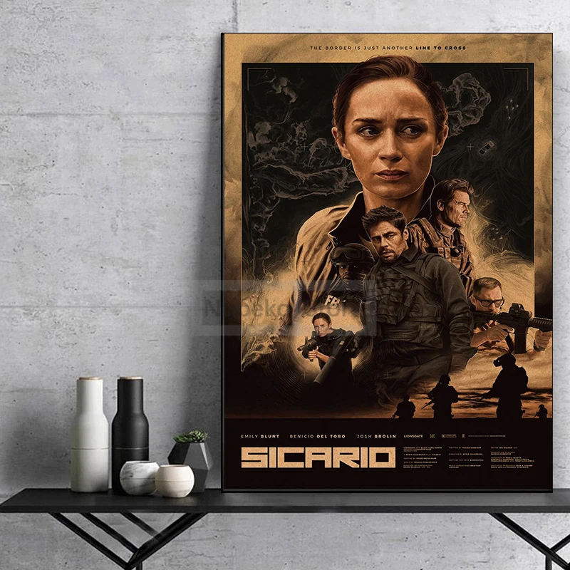 أمريكا الجريمة أفلام سيكاريو الرجعية الملصقات سيكاريو فيلم يطبع حائط لوح رسم الفن صور غرفة السينما المنزلية الديكور