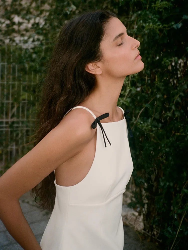 New Winter 2025 Women's Faion Sexy  Knot Decorated Strap Top Trendy Stage Costume Ethnic Wear