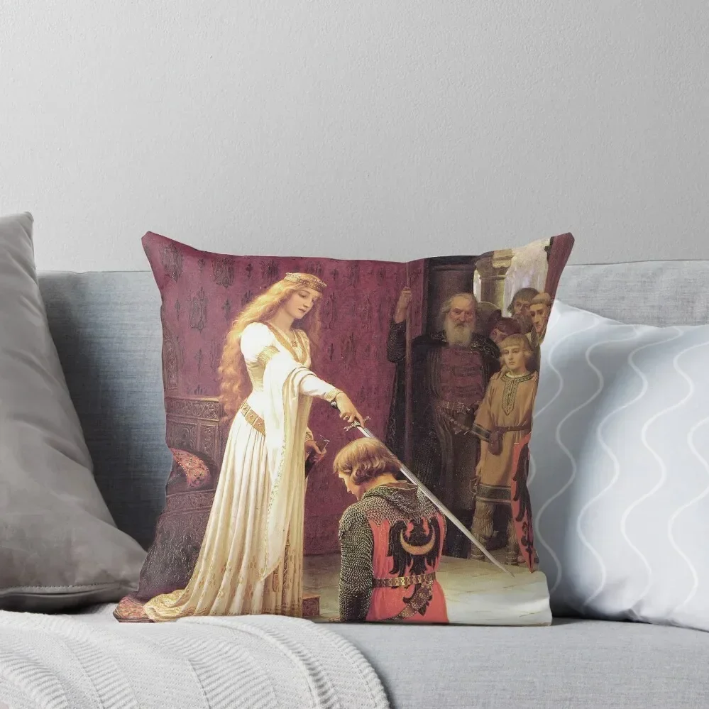 Guinevere creating a Knight Throw Pillow Cushions For Decorative Sofa Anime pillow