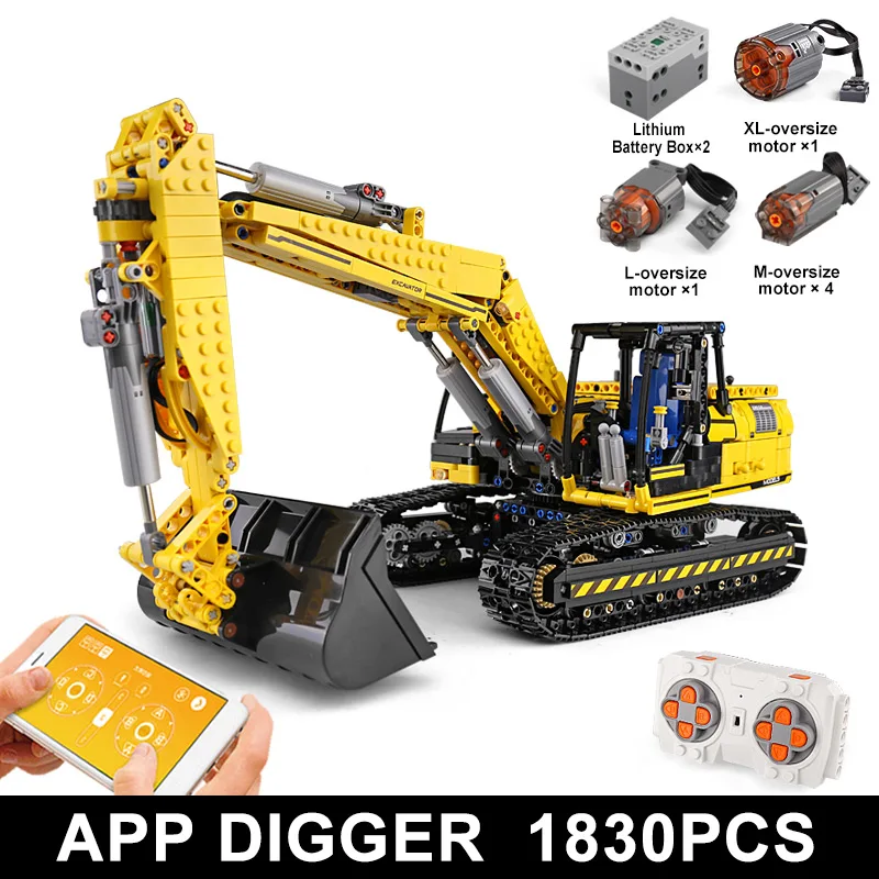 Mould King 13112 Technische Auto Speelgoed De MOC-2513 APP&RC Gemotoriseerde Graafmachine Model Bouwstenen Bakstenen Kinderen Kerstcadeau