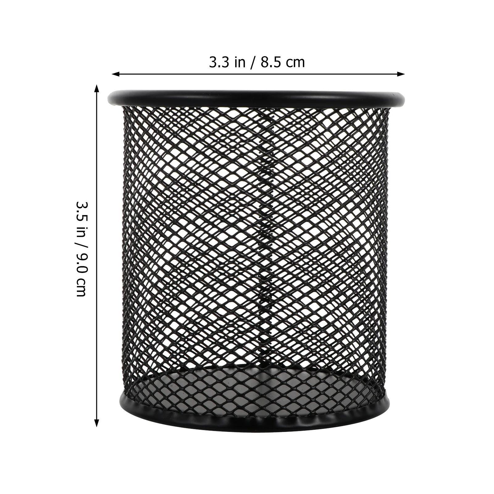 

3Pcs Desktop Organizer Pen Pot Pencil Container Stationery Holder Iron Mesh Metal Round Design for Office Home Use Tall Enough