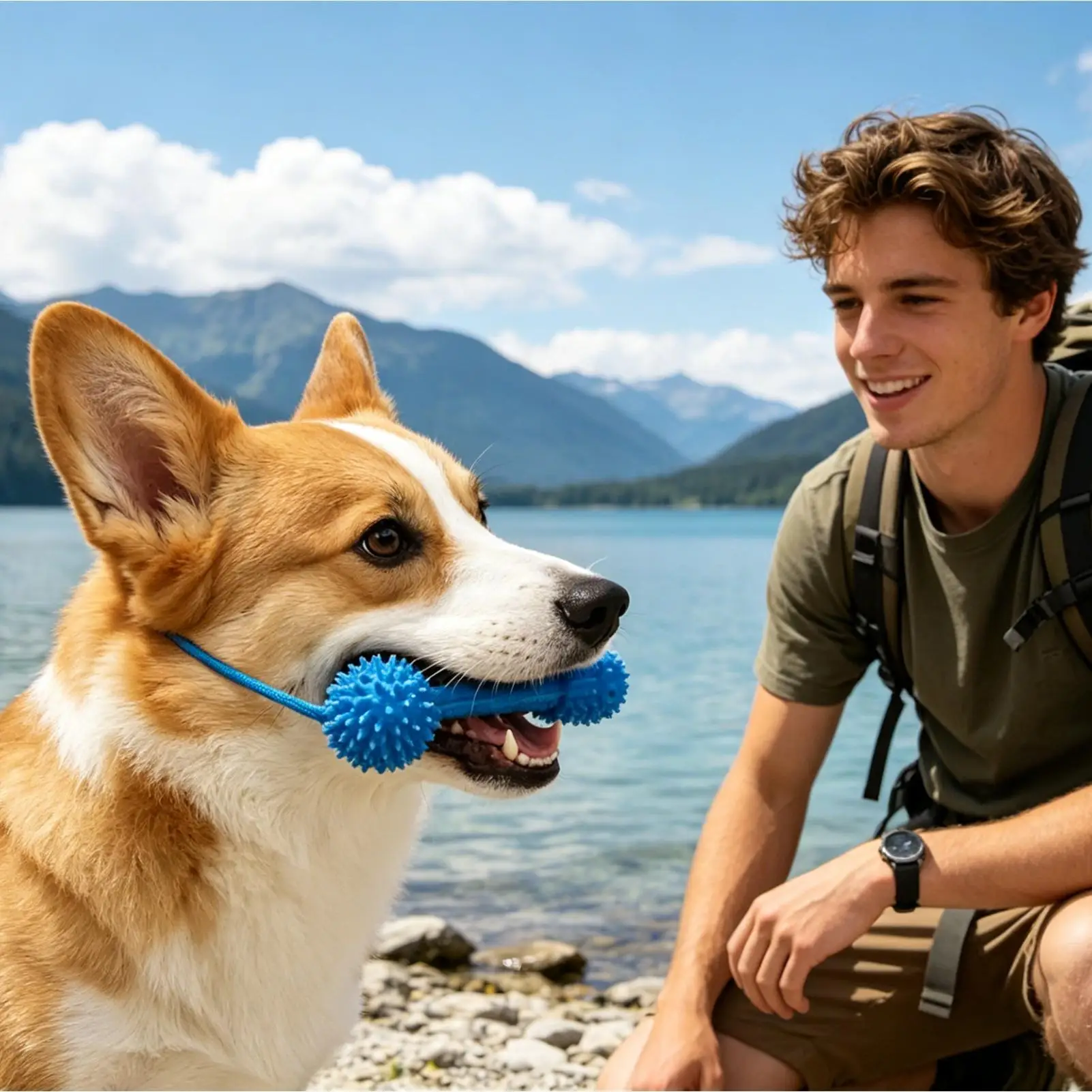Hundekau-Sticks Doppelwirkendes Zahnreinigungsspielzeug Langlebiger Gummi-Beißring für Welpen Kleine Mittlere Große Rassen Tägliche Zahnpflege – Detail 8